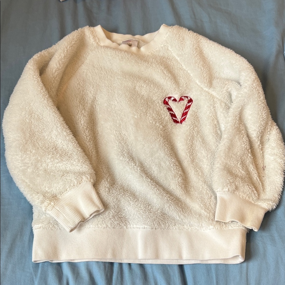 Hanna Andersson white Fleece sweatshirt size 5 girls - grinch themed